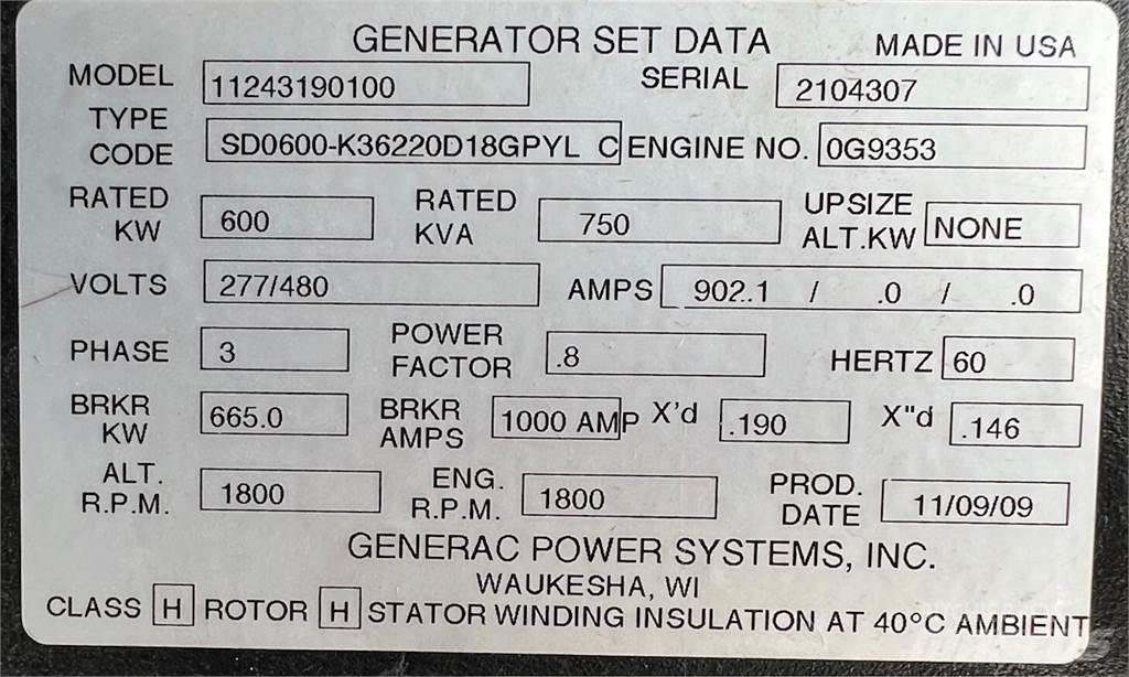 Generac SD600 Дизельные генераторы