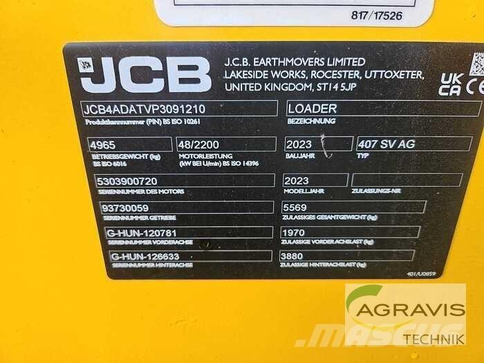 JCB 407 AGRI STUFE V Фронтальные погрузчики