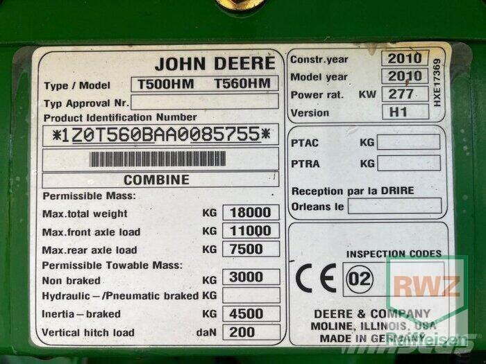 John Deere T560 Зерноуборочные комбайны