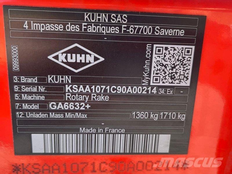 Kuhn GA 6632+ Рядковые косилки
