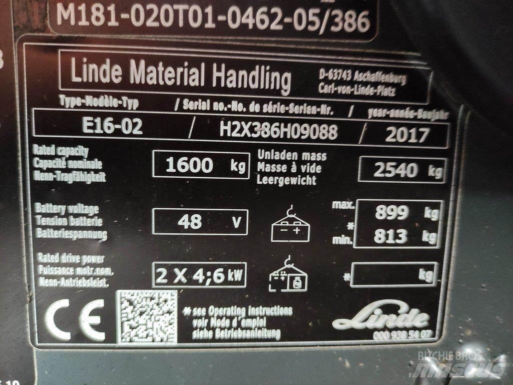 Linde E16-02-386 Электропогрузчики