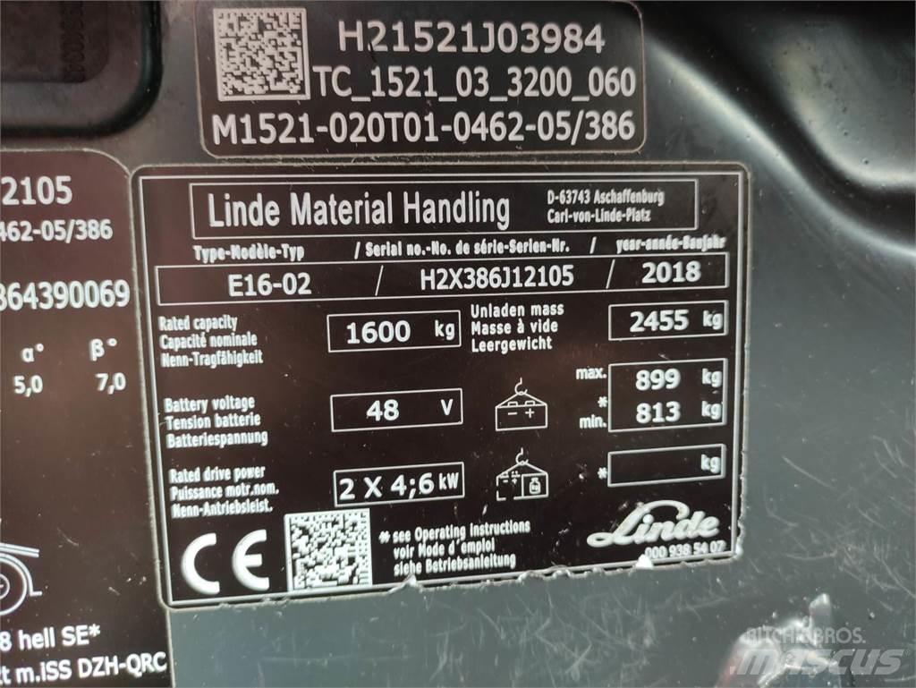 Linde E16-02-386-EVO Электропогрузчики
