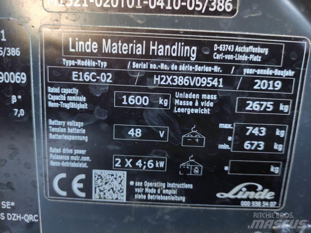 Linde E16C-02-386 EVO Электропогрузчики