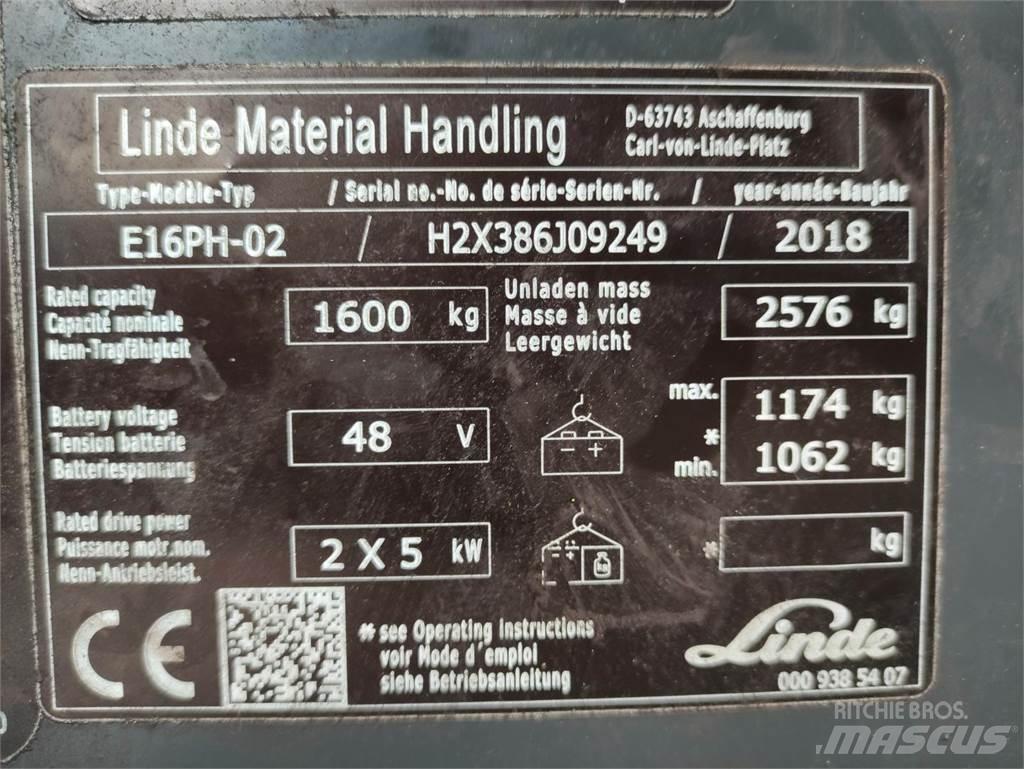 Linde E16PH-02-386-EVO Электропогрузчики