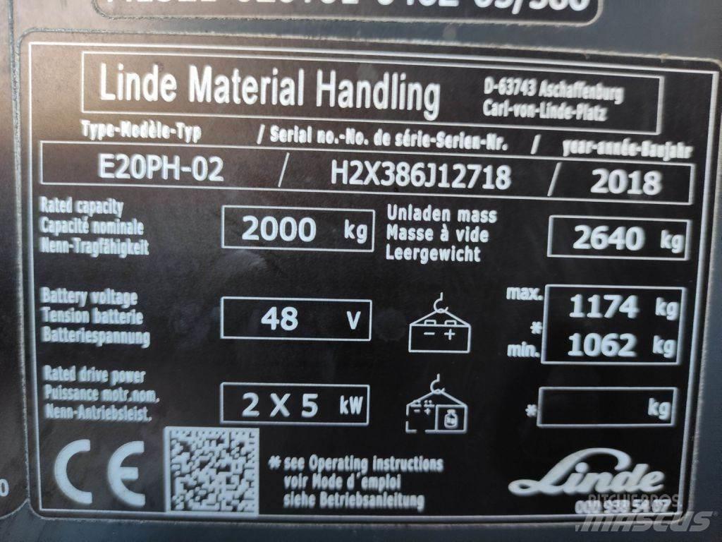 Linde E20P-02-386 EVO Электропогрузчики