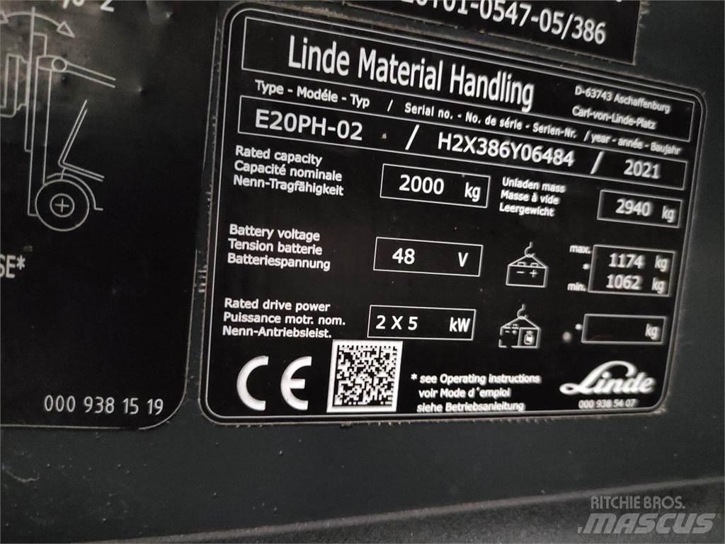 Linde E20PH-02-386-EVO Электропогрузчики