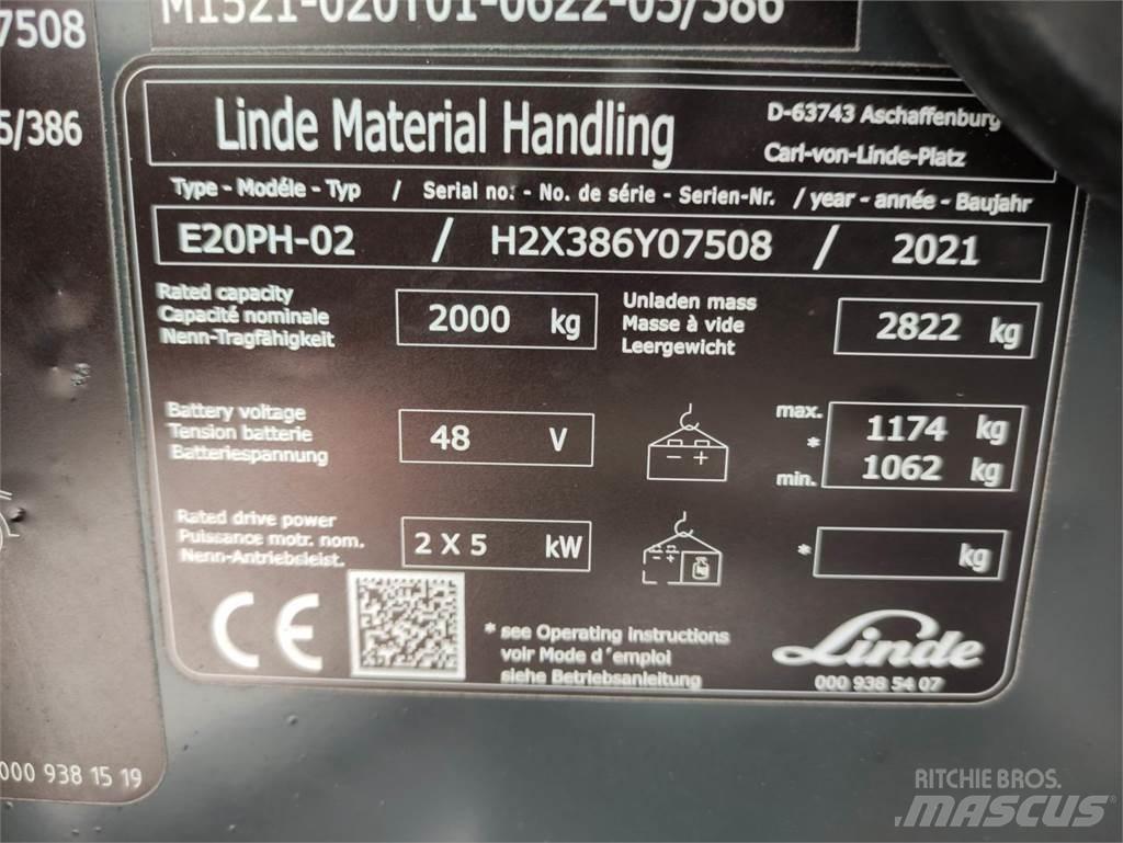 Linde E20PH-02-386-EVO Электропогрузчики