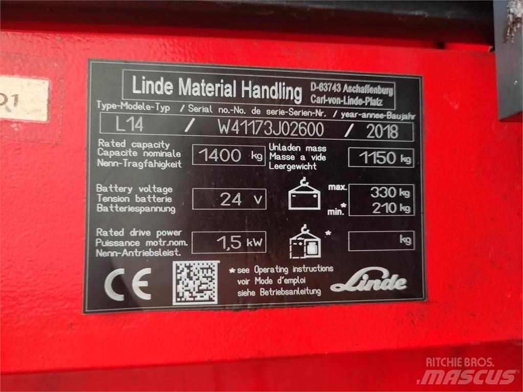 Linde L14-1173 Ручные штабелёры с электроподъёмом
