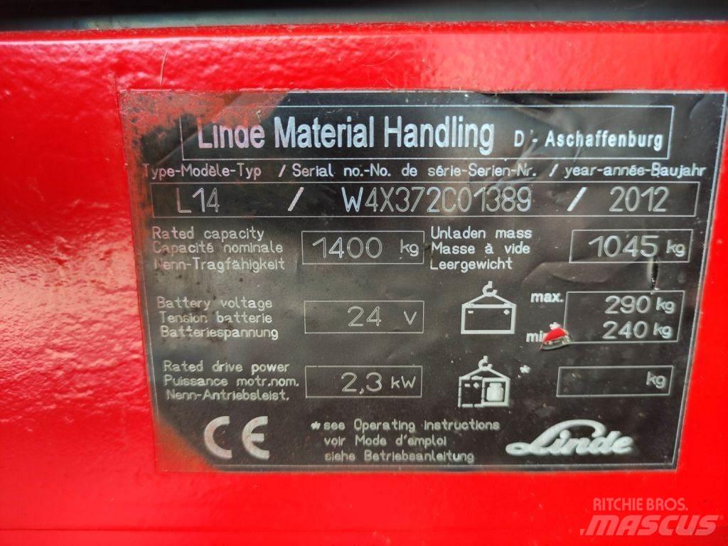 Linde L14-372 Ручные штабелёры с электроподъёмом