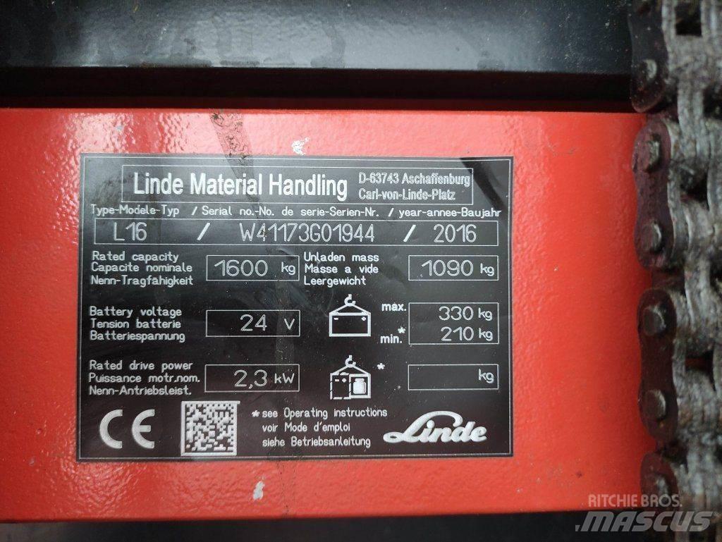 Linde L16i-1173 Ручные штабелёры с электроподъёмом