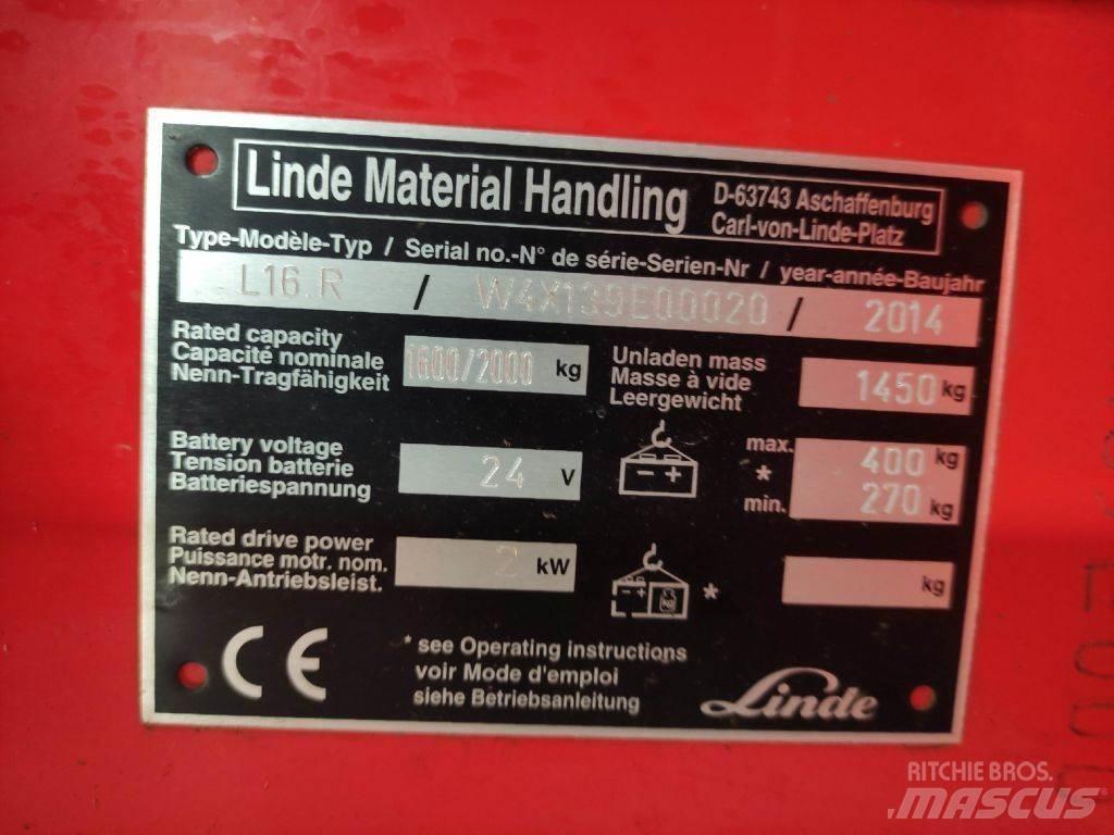 Linde L16R Электропогрузчики