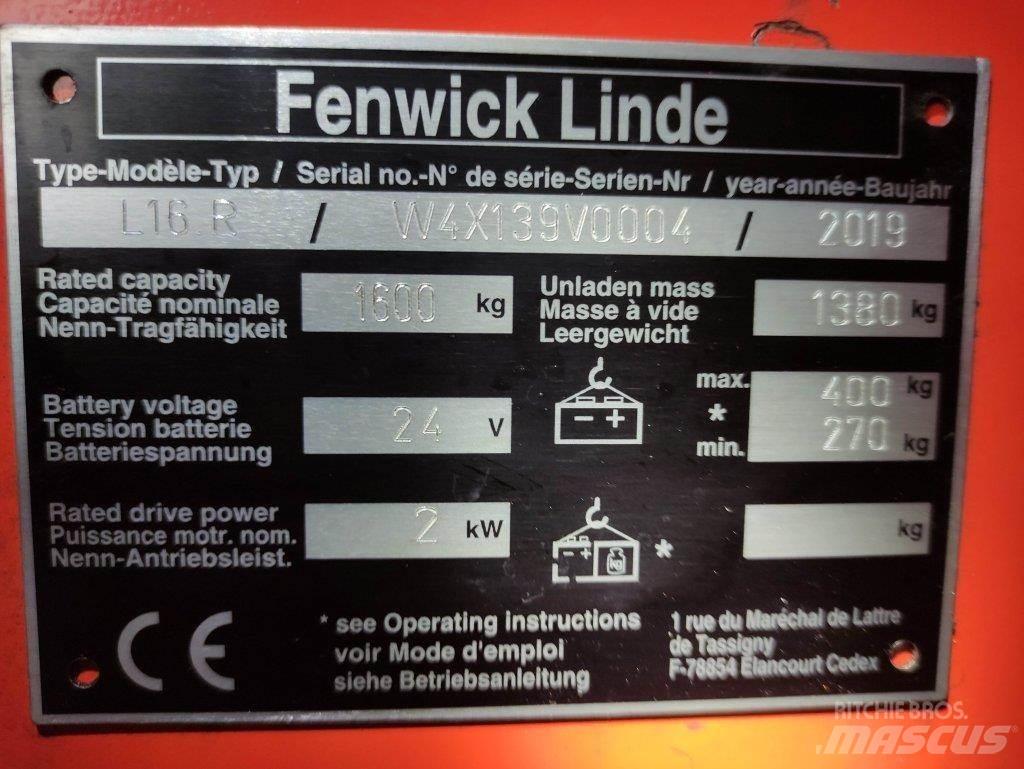 Linde L16R Ручные штабелёры с электроподъёмом