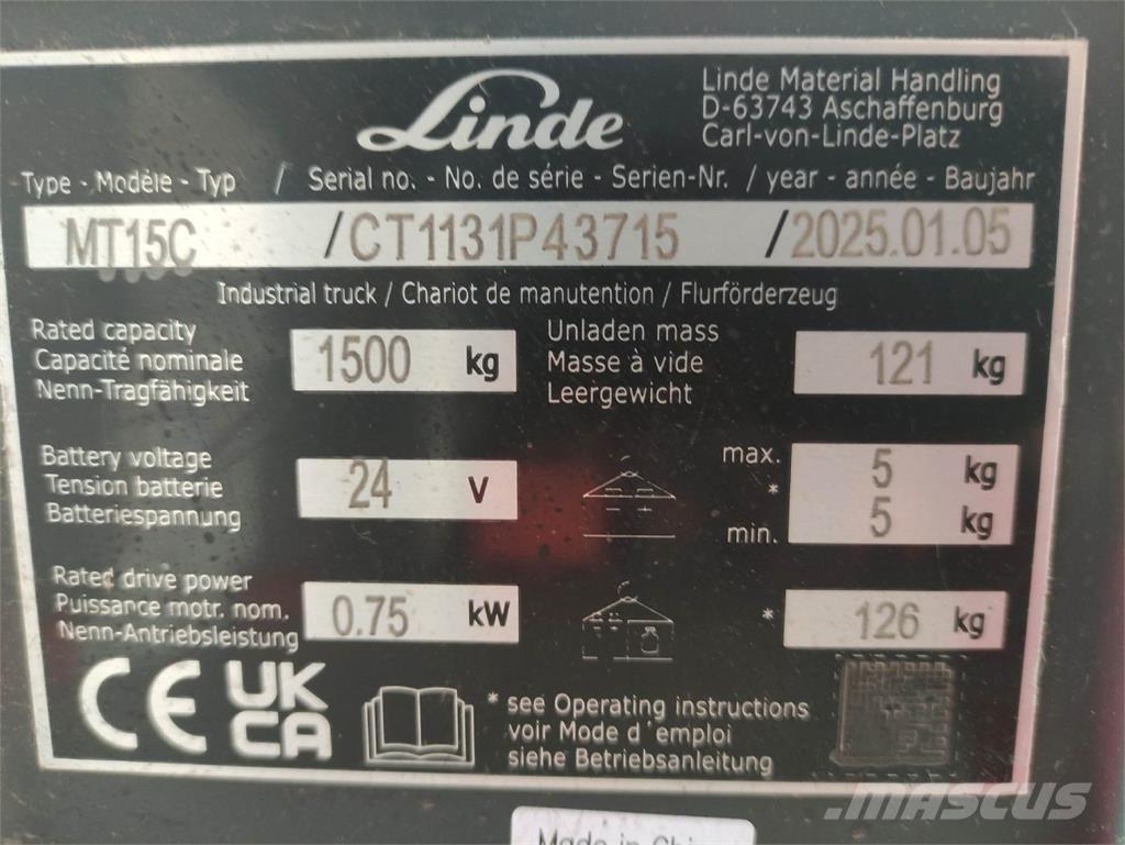 Linde MT15C Ручные электрические тележки