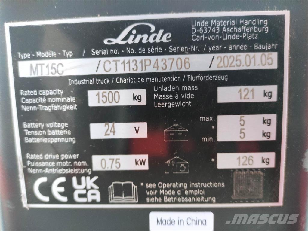 Linde MT15C Ручные электрические тележки