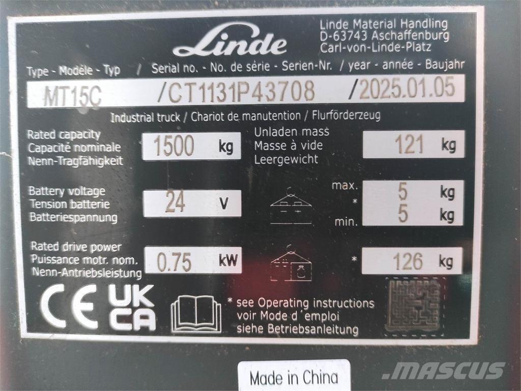 Linde MT15C Ручные электрические тележки