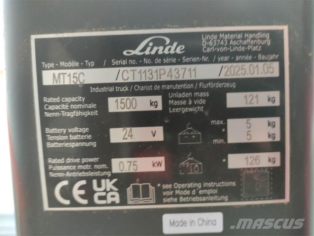 Linde MT15C Ручные электрические тележки
