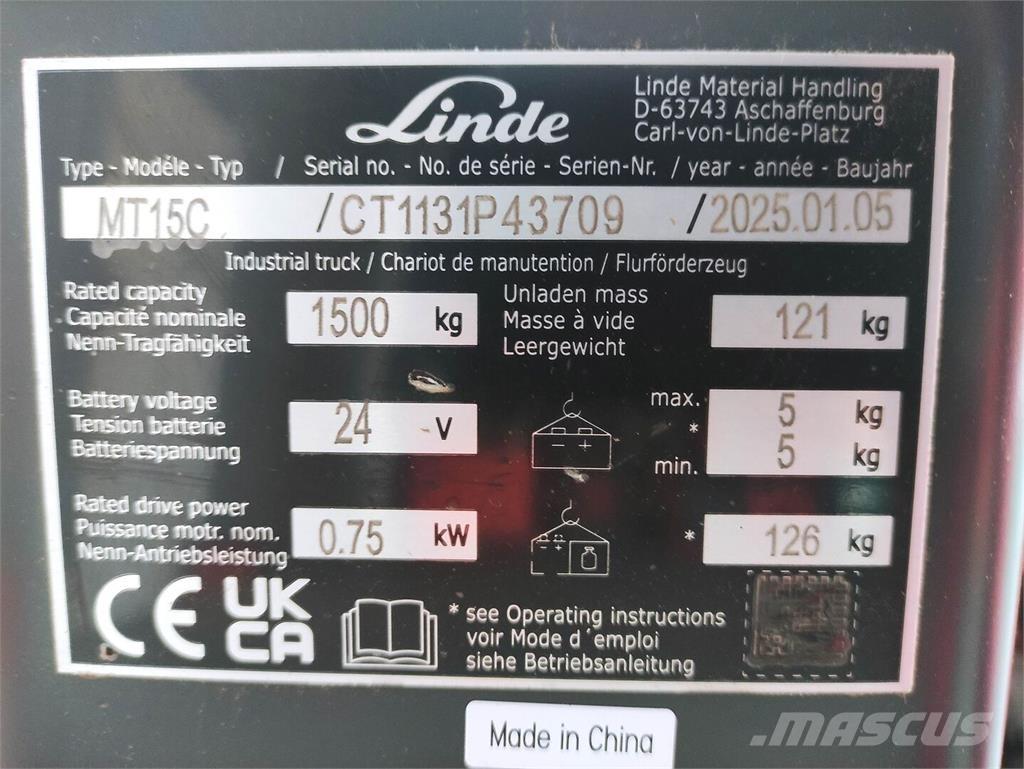 Linde MT15C Ручные электрические тележки