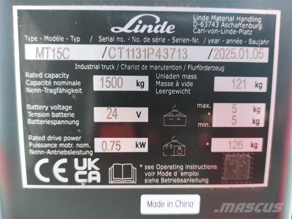 Linde MT15C Ручные электрические тележки