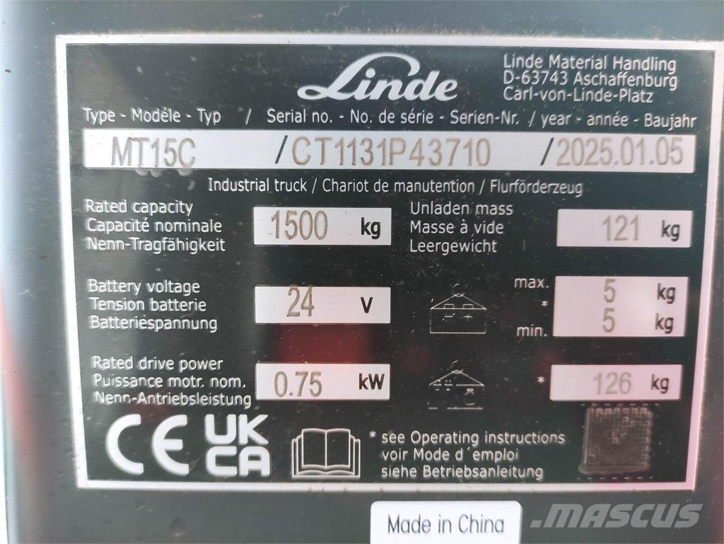 Linde MT15C Ручные электрические тележки