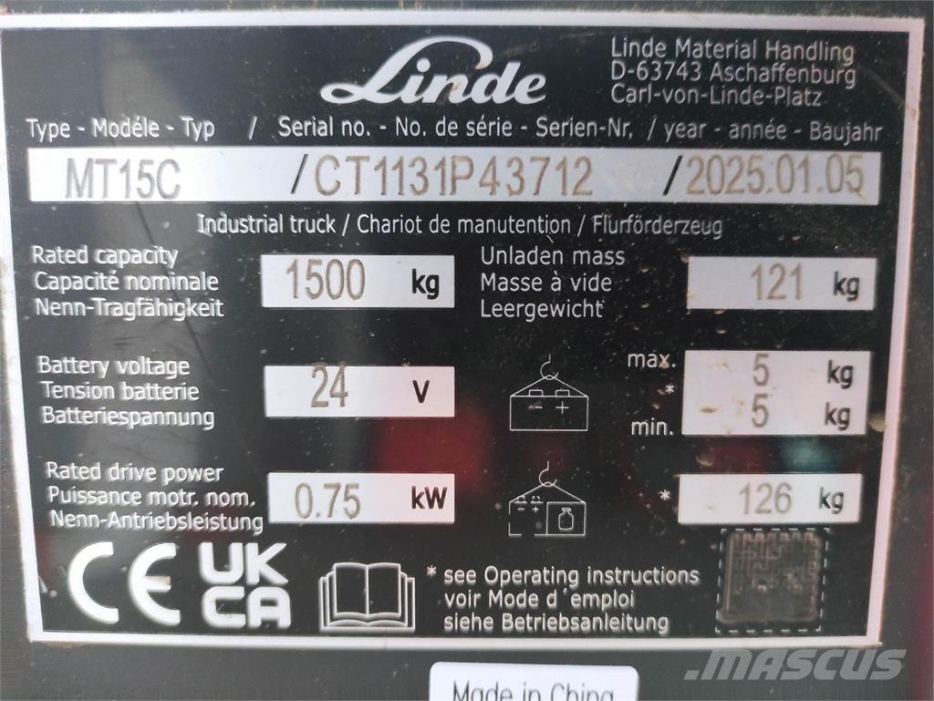 Linde MT15C Ручные электрические тележки