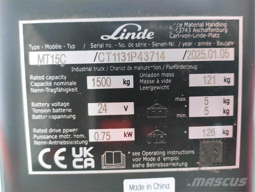 Linde MT15C Ручные электрические тележки