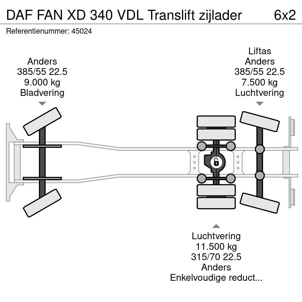 DAF FAN XD 340 VDL Translift zijlader Мусоровозы